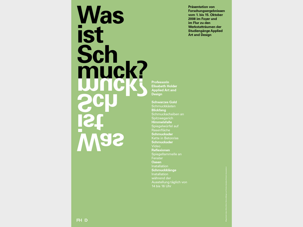 Ausstellung; Was ist Schmuck. FH Düsseldorf